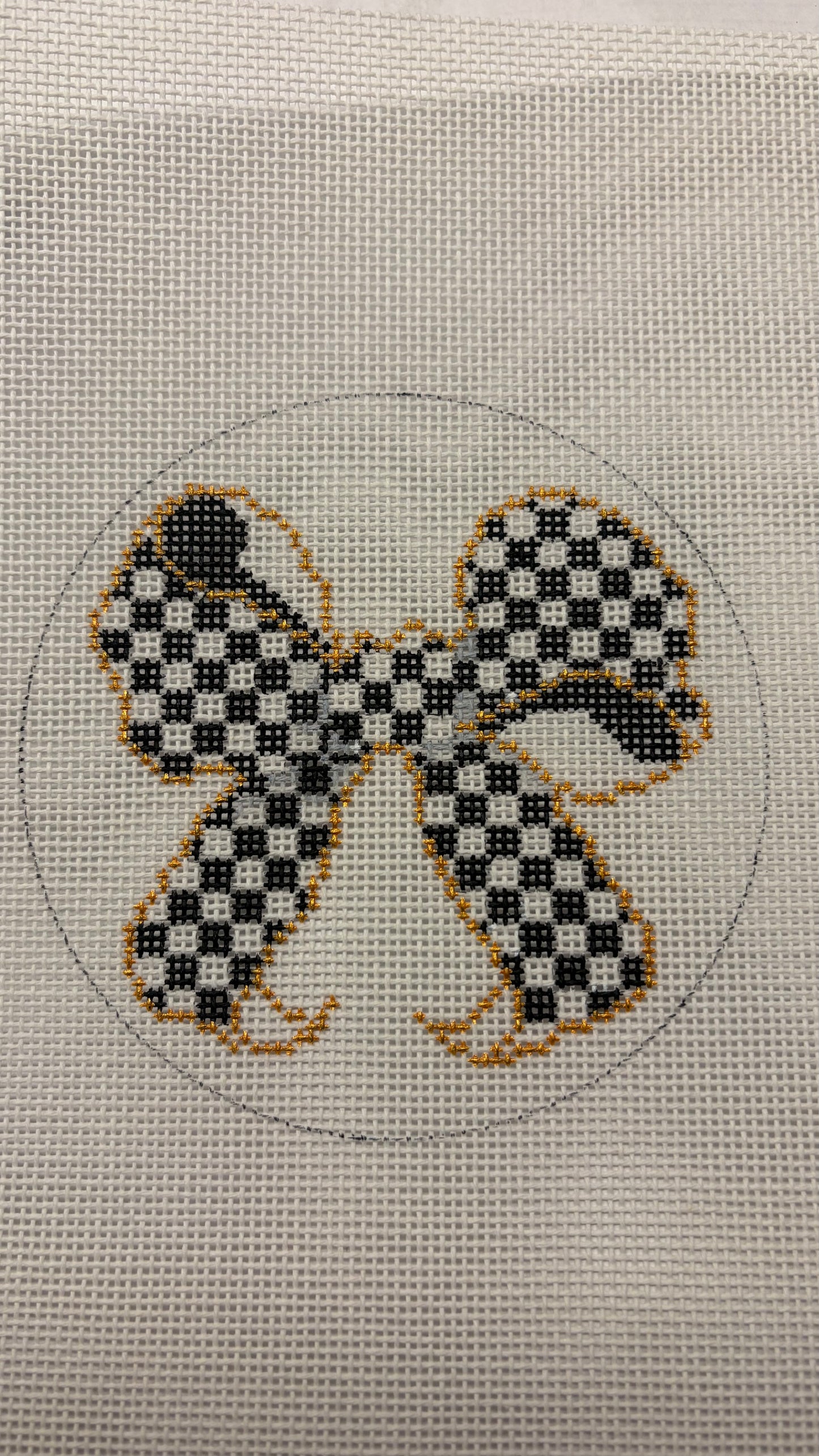 Mini Black and White Checkered Bow