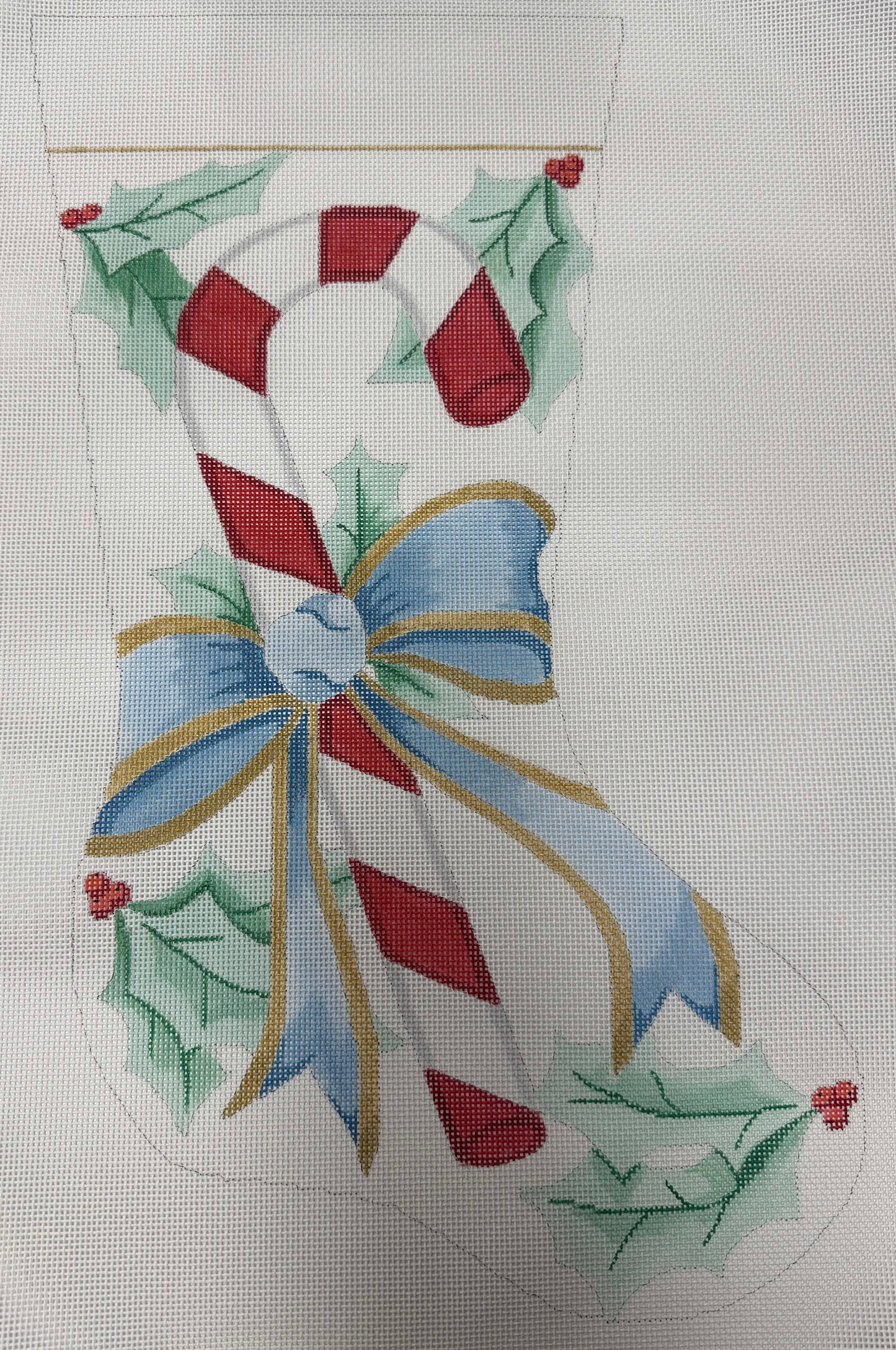 Candy Cane w/ Bow Stocking