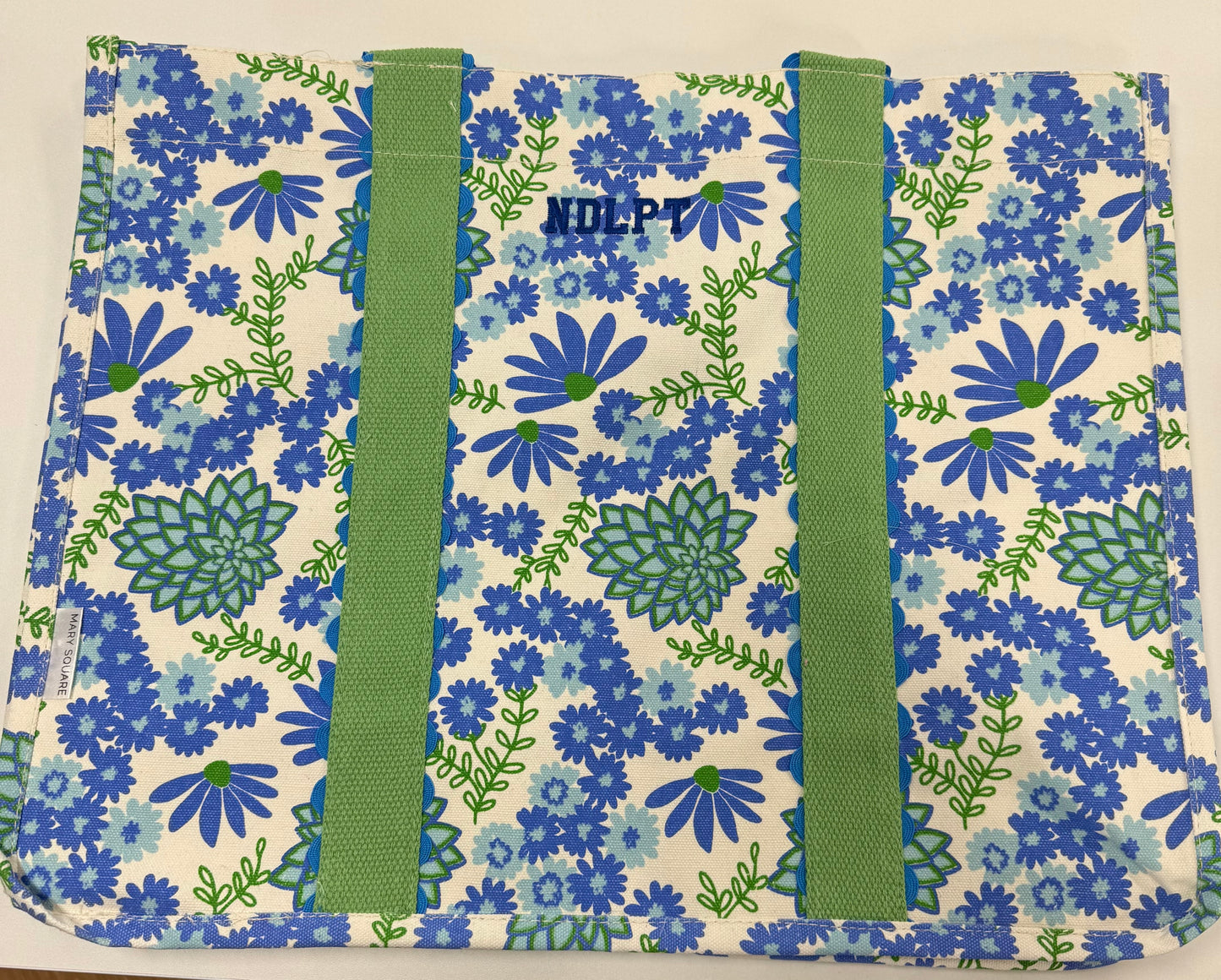 Large NDLPT Blue Floral Tote Bag