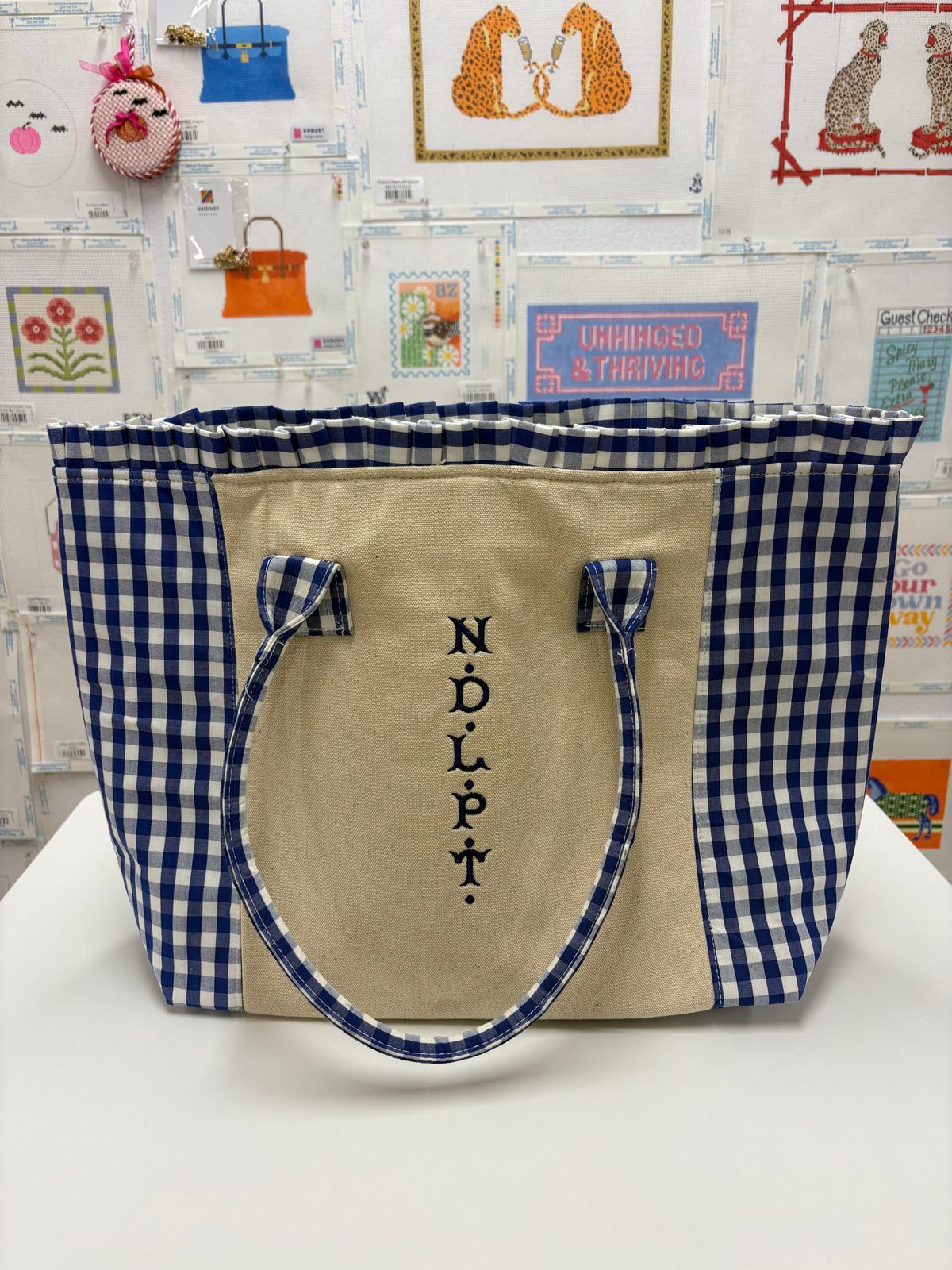 NDLPT Gingham Canvas Tote