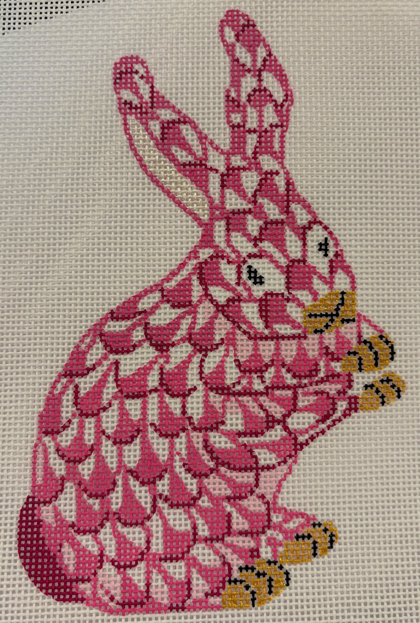 Mini Herend Standing Bunny (Pink)
