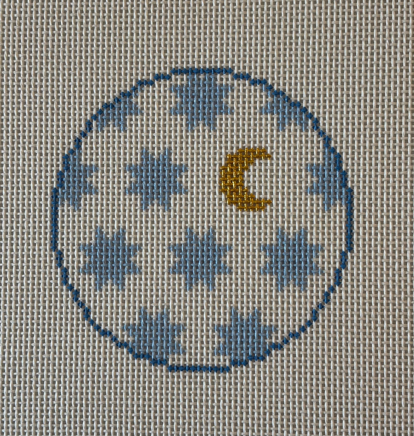 Moon & Stars Round White