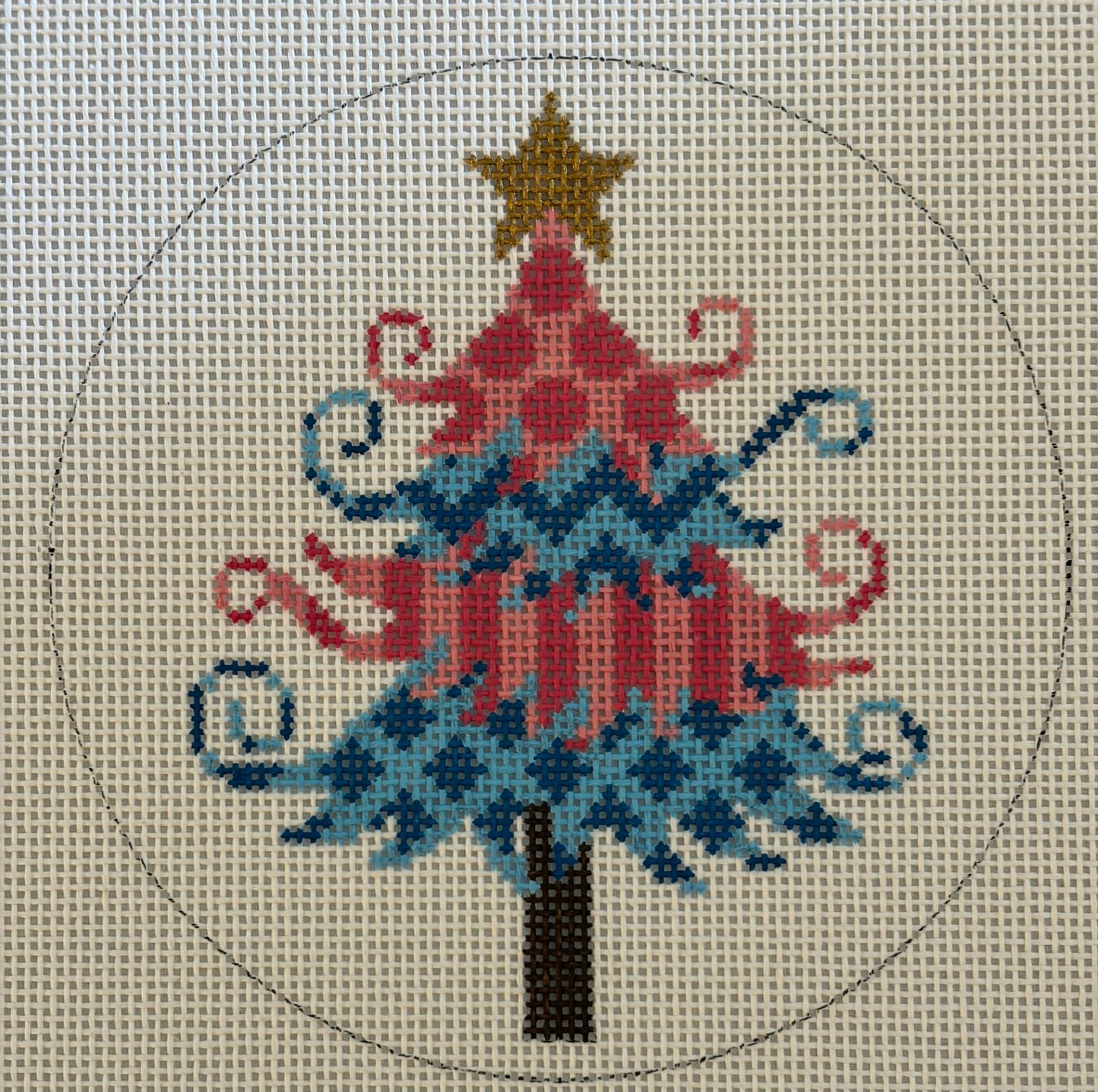 Pink and Blue Curly Christmas Tree