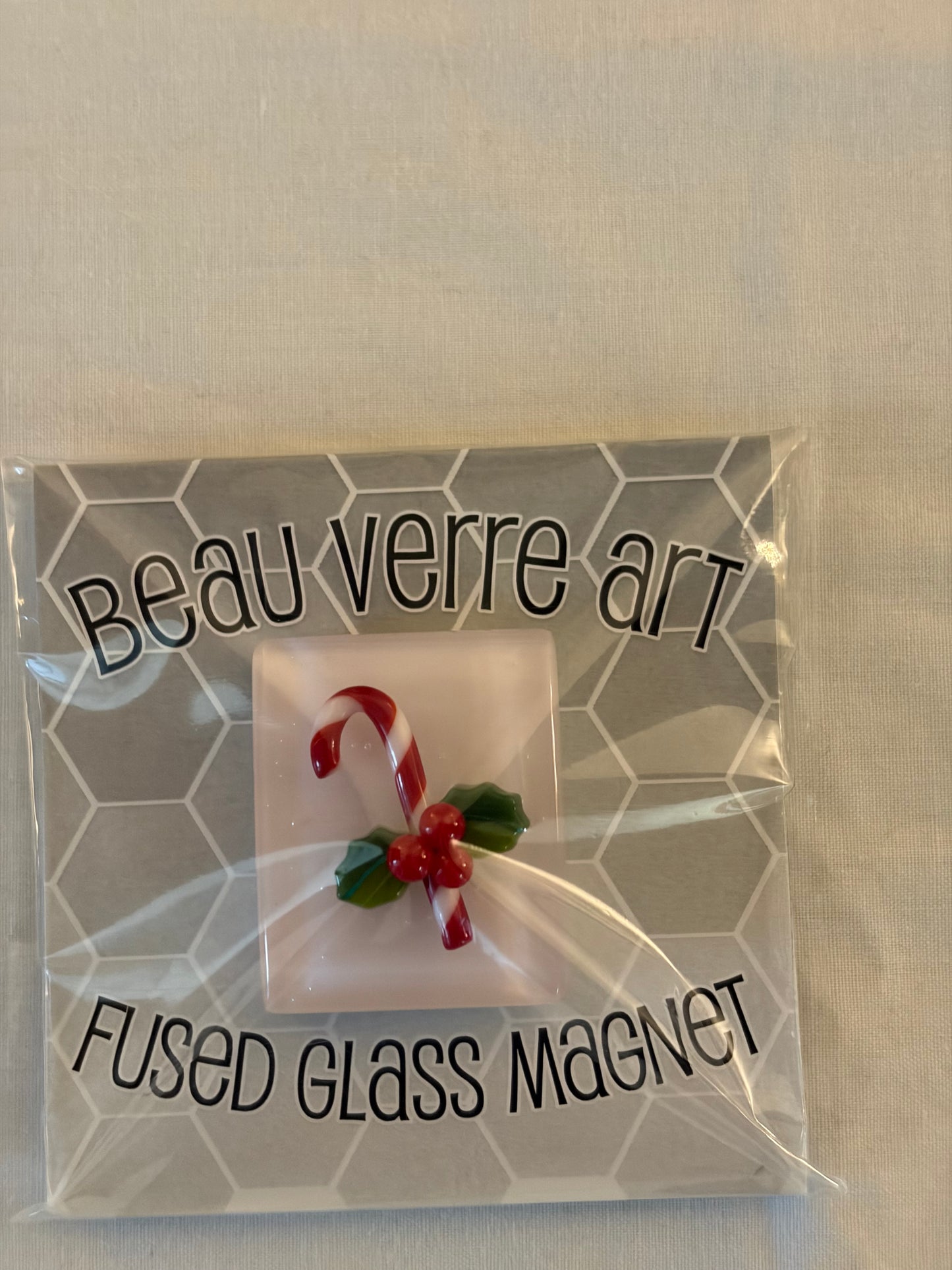 Candy Cane Glass Needle Minder