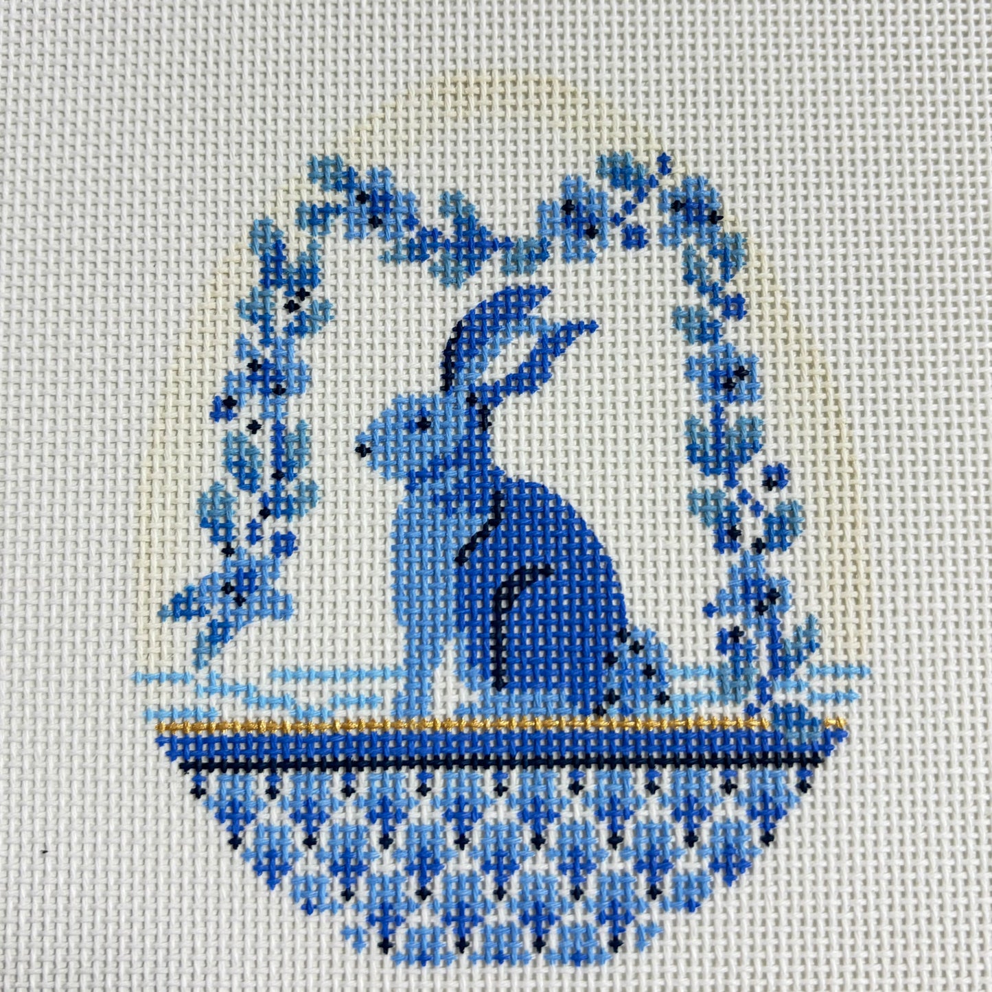 Blue Garland Bunny Egg