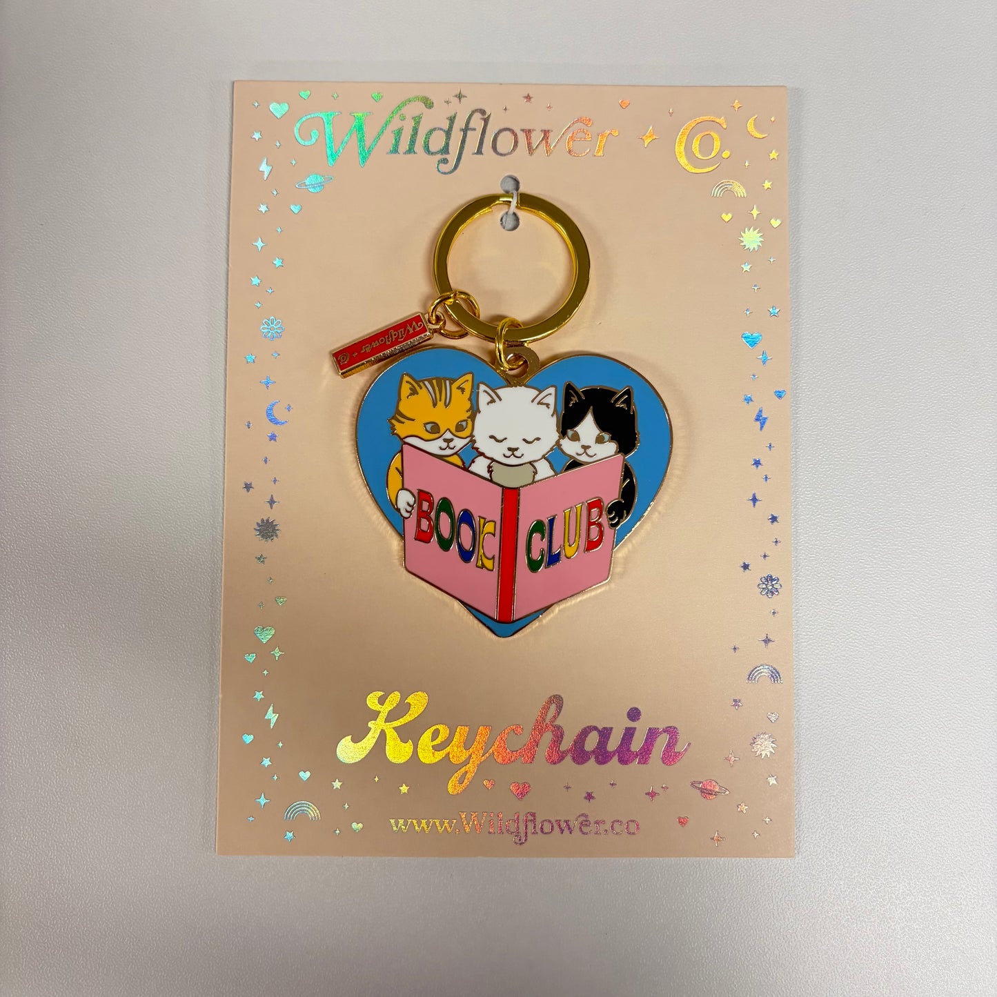 Cat Bookclub Keychain