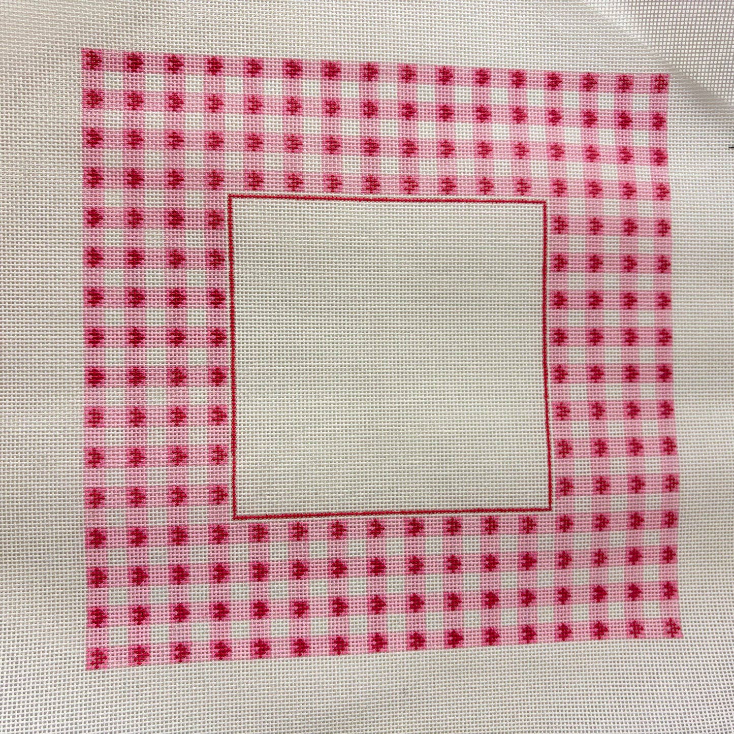 Pink Gingham Heart Frame