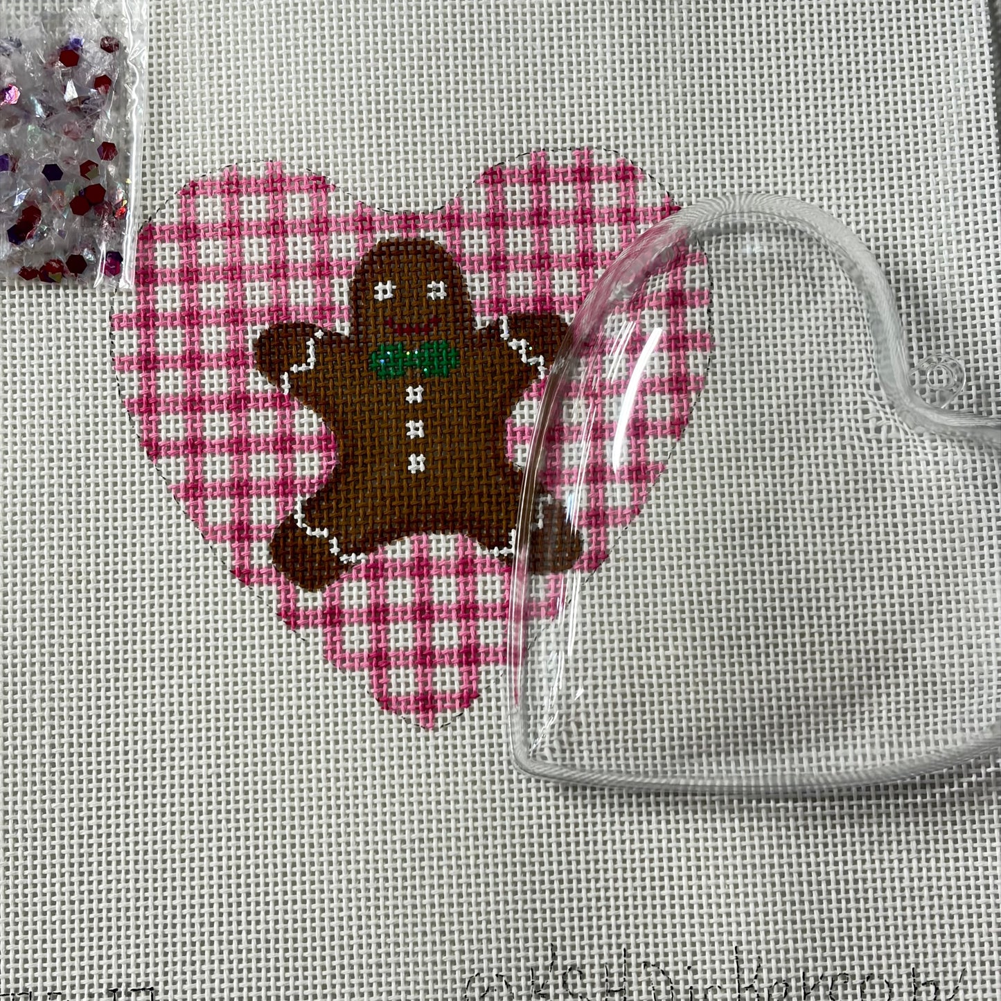 Gingerbread Man on Pink Gingham