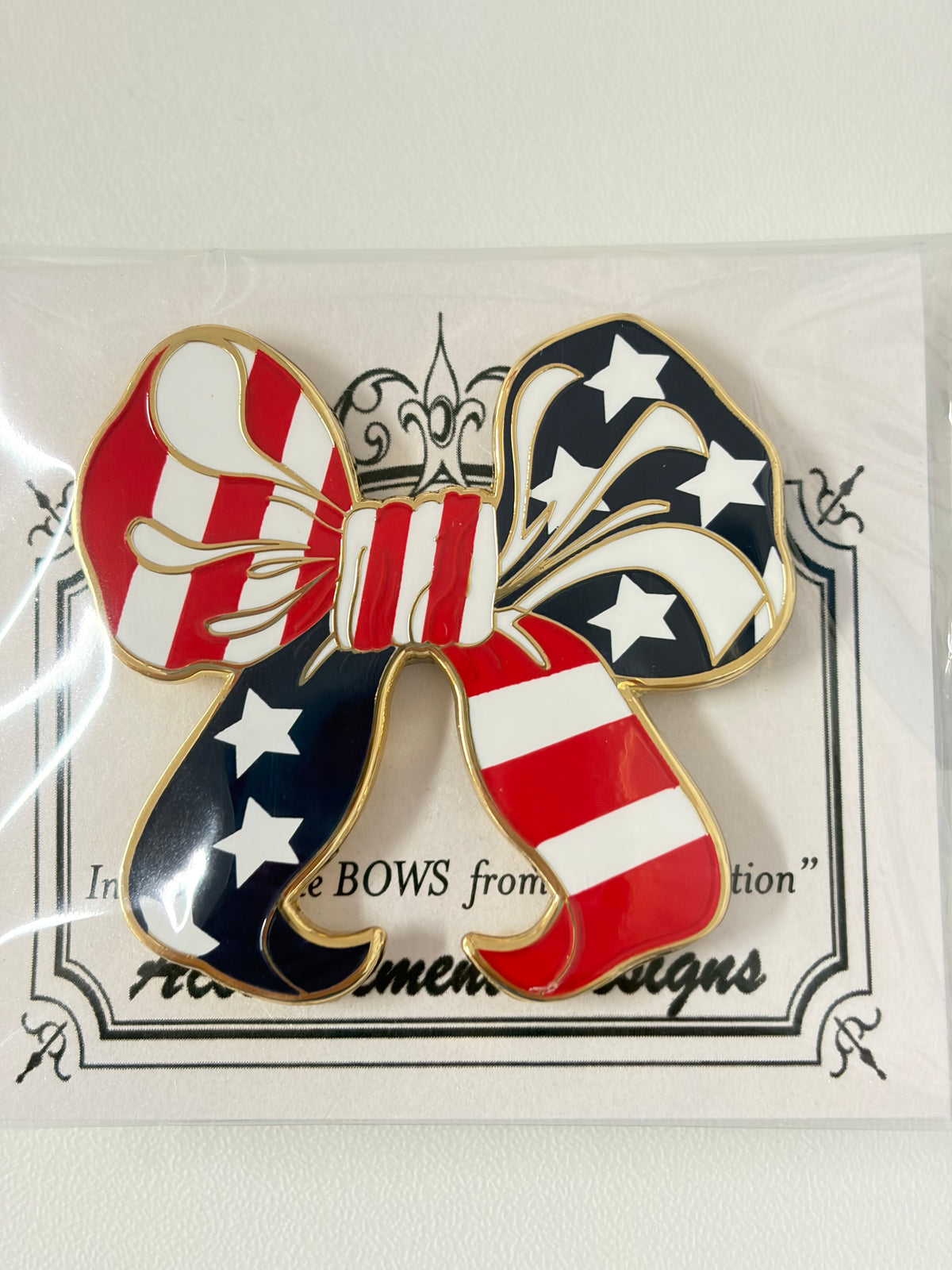 PATRIOTIC BOW NEEDLE MINDER