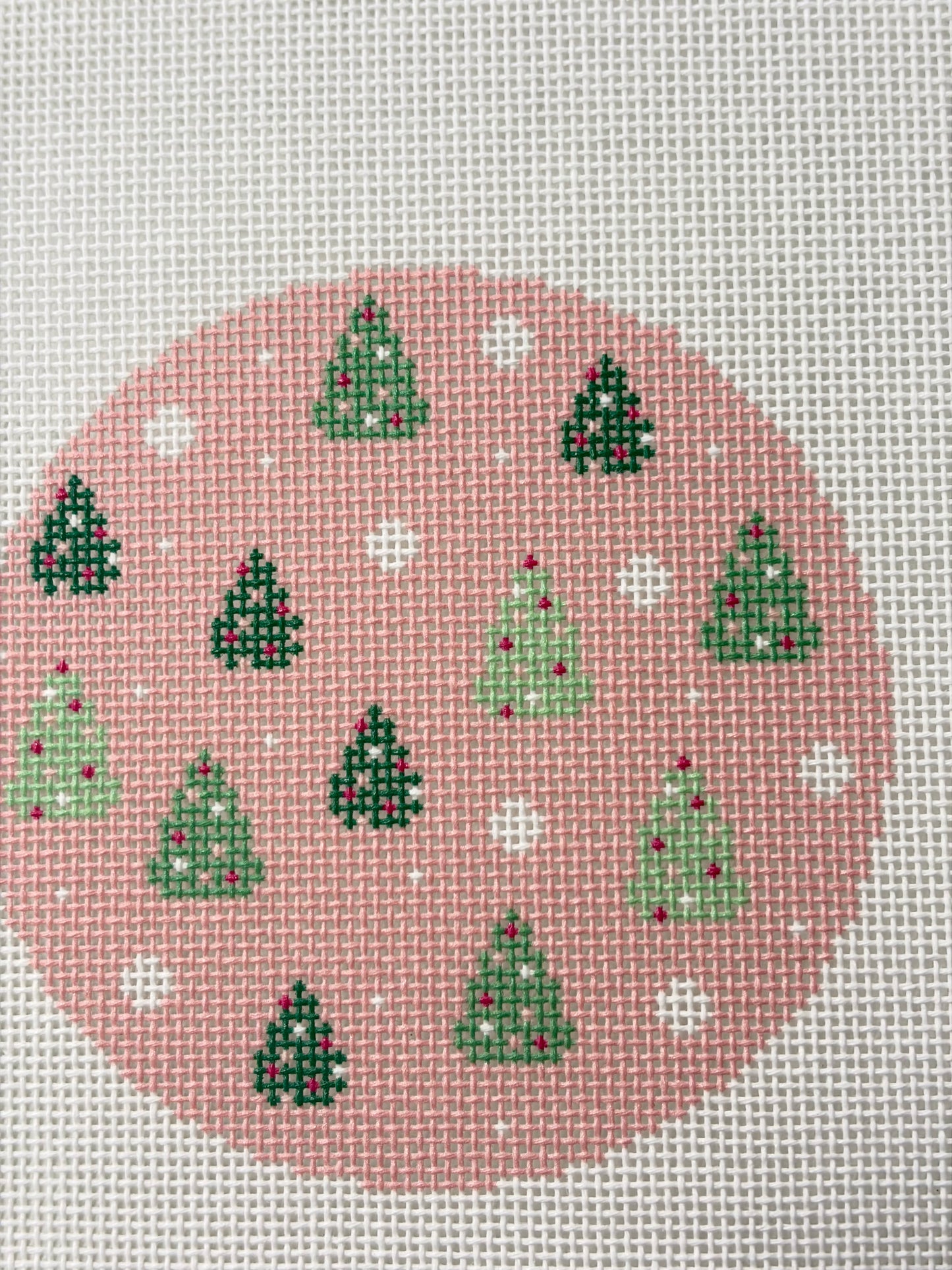 Pink Trees Round Ornament