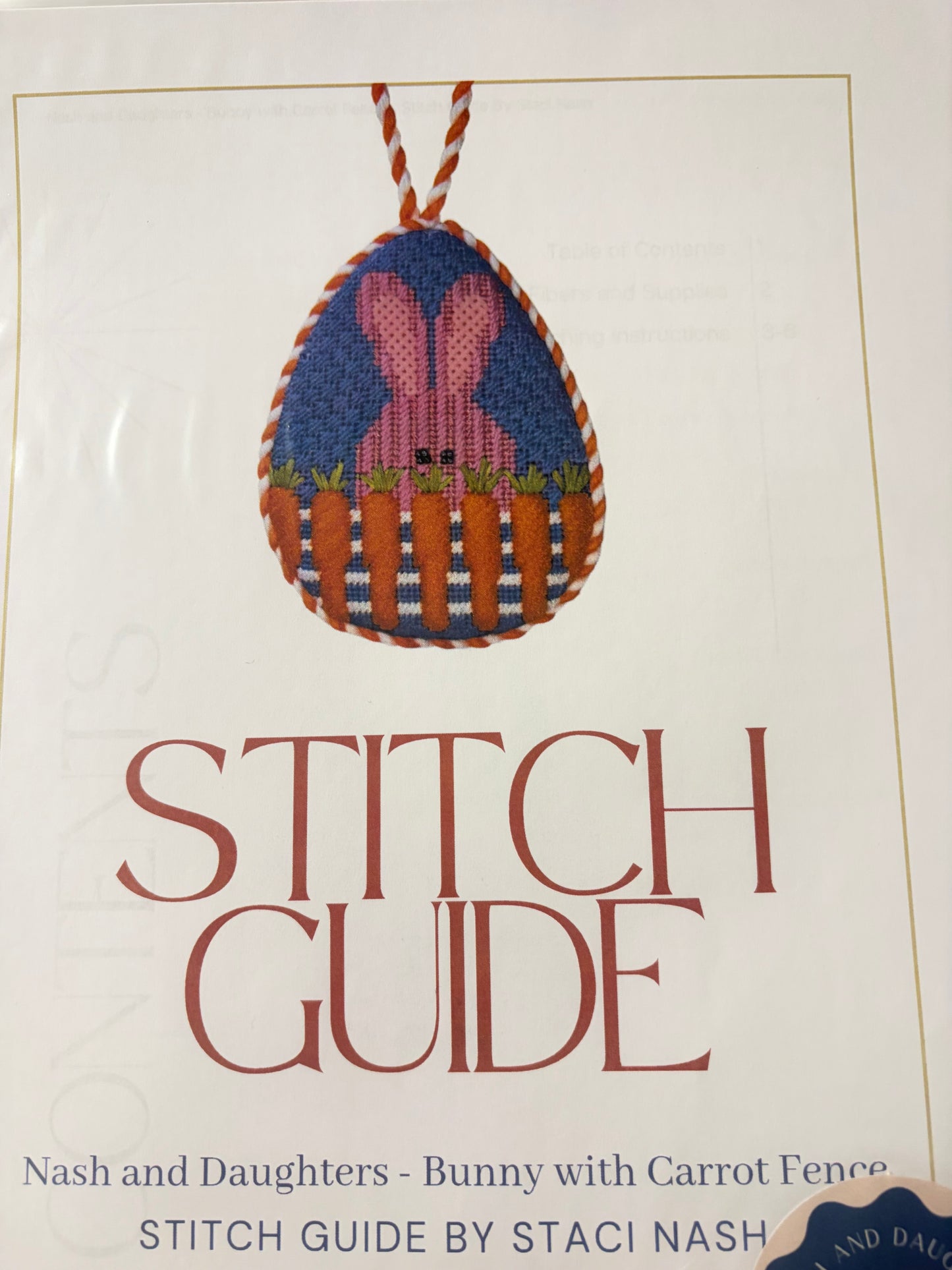 Stitch Guide- Bunny with Carrot Fence Egg (ND-16)