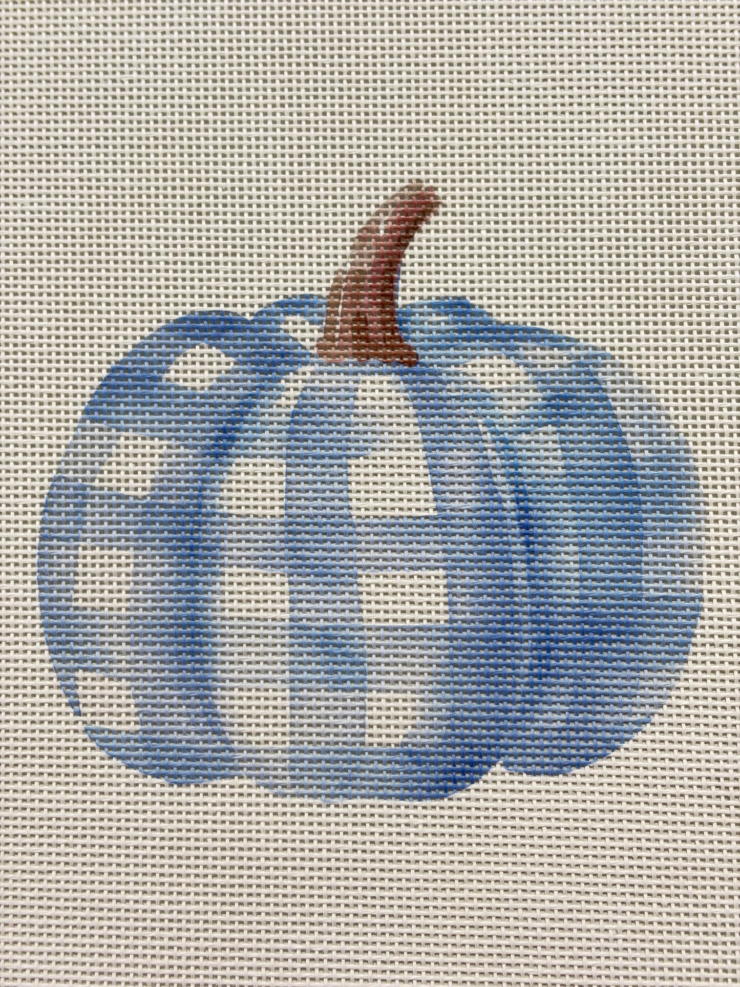 BLUE AND WHITE GINGHAM PUMPKIN