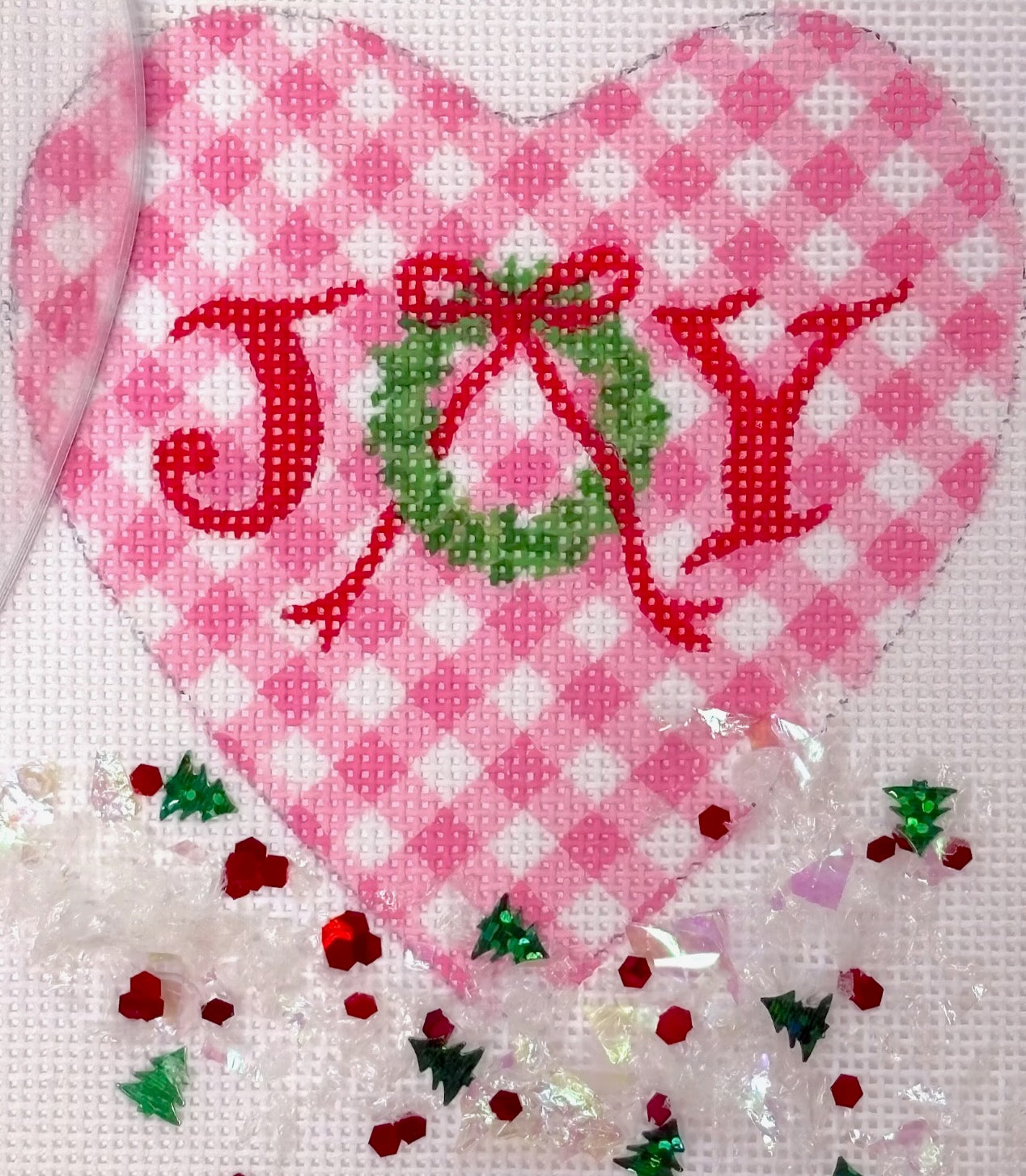 "JOY" Mini Heart with Clear Dome Cover & Confetti
