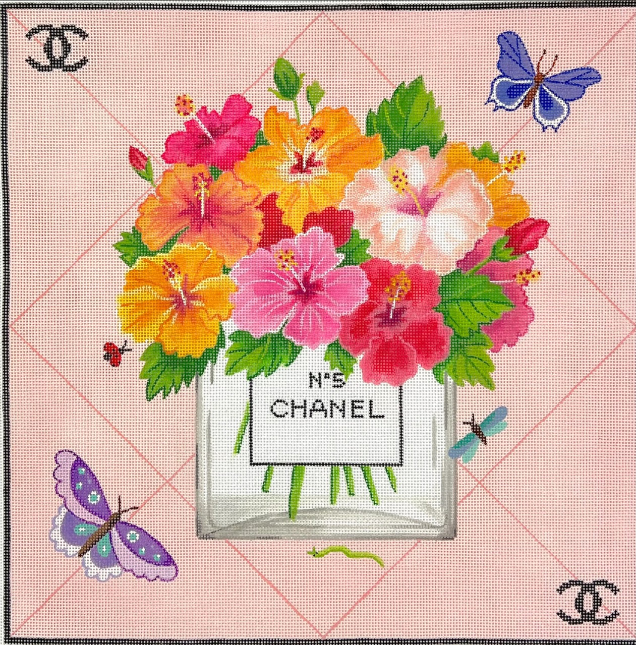 Chanel Inspired Flower Pillow