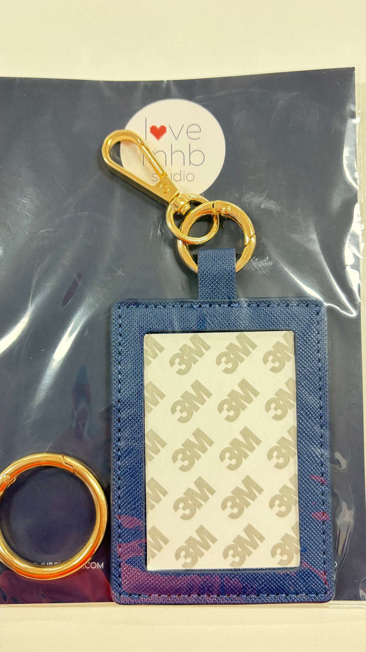 SELF-FINISHING LEATHER CHARM -RECTANGULAR-NAVY
