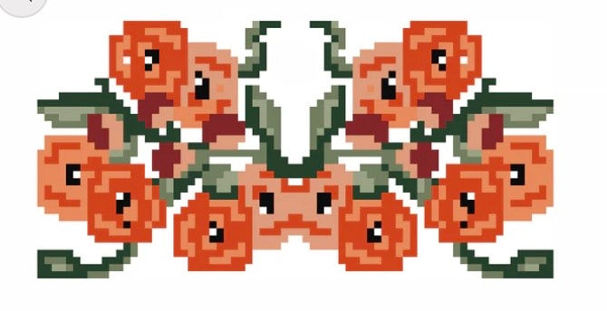 Orange Flowers on White