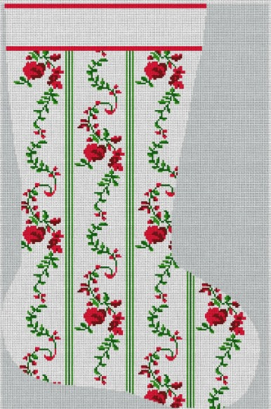 Red Floral Stocking
