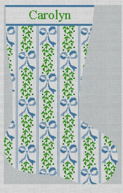 Small Blue Ribbon Stocking