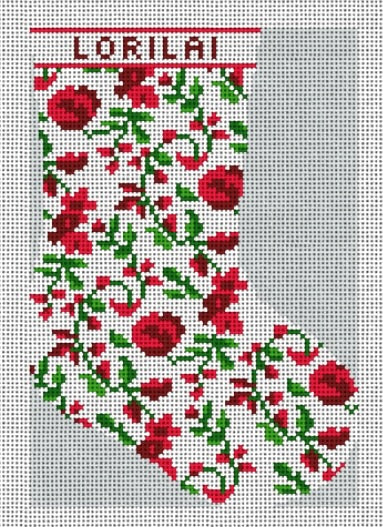 Small Red Floral Stocking