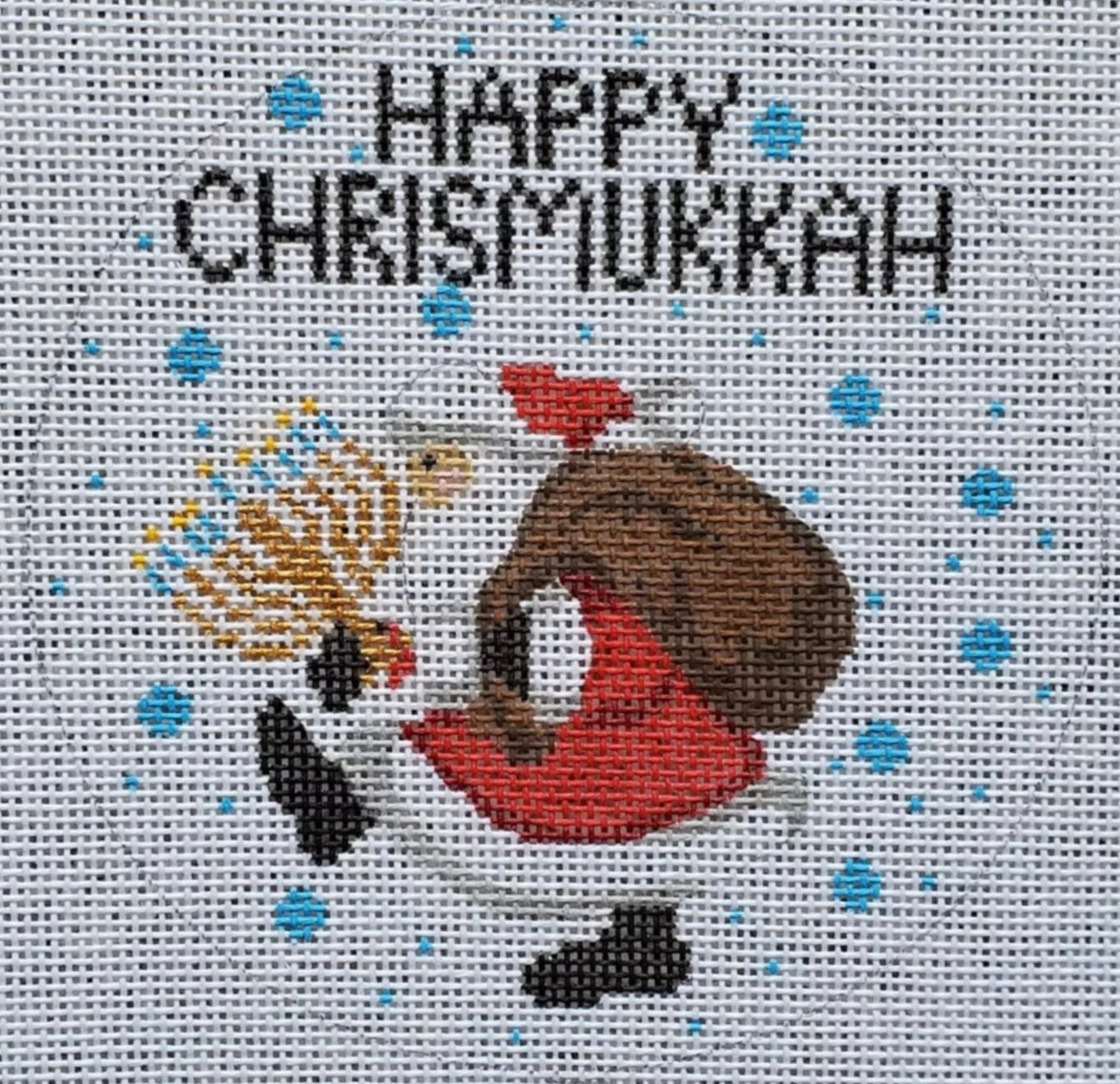 Happy Chrismakkuh Santa Ornament