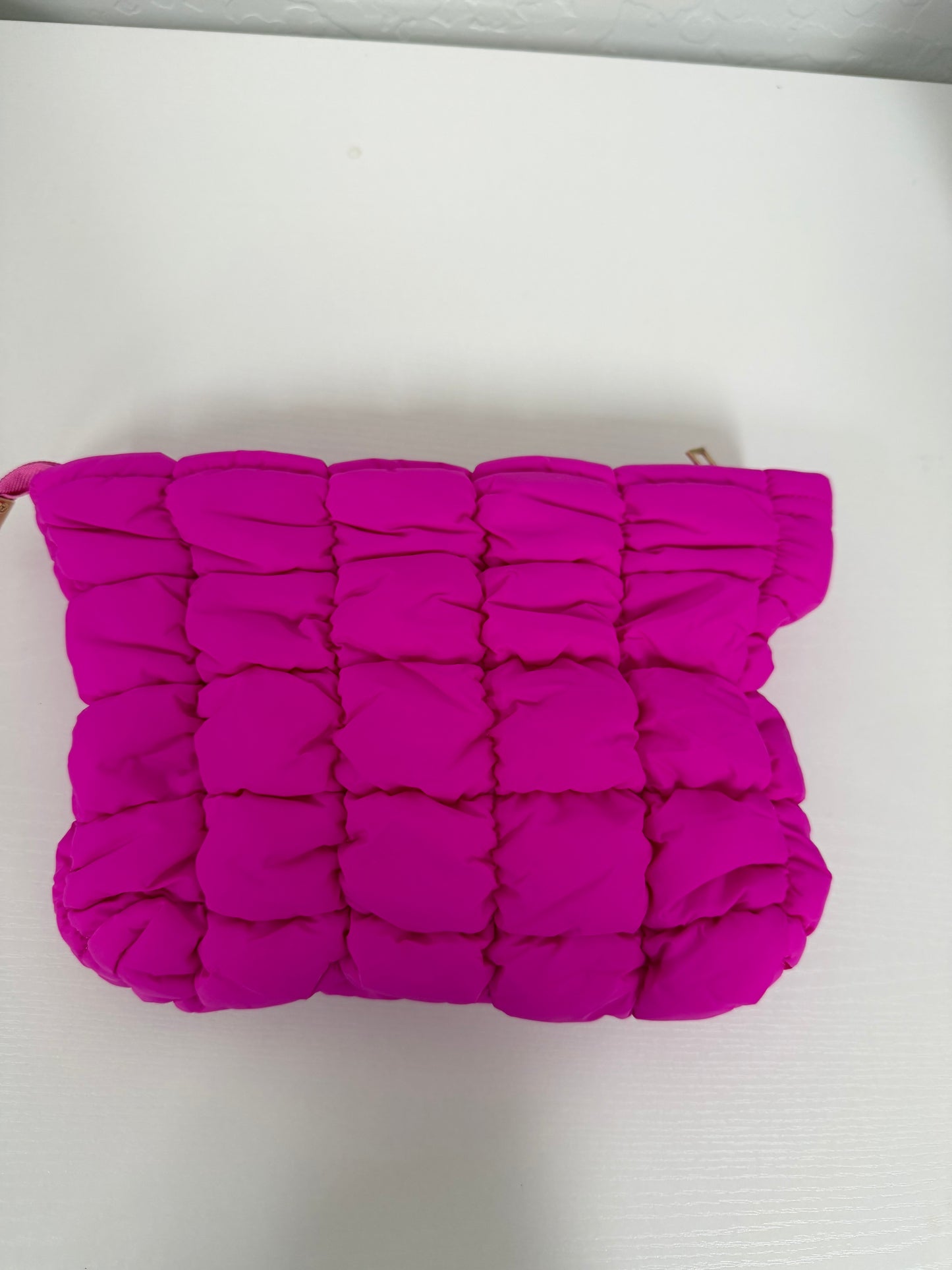 Quilted Puffer Clutch Bag - Pink