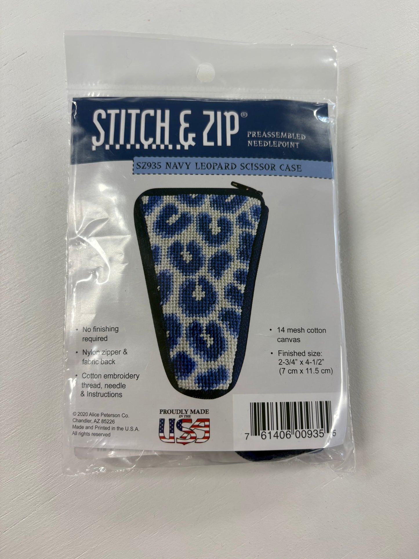 Stitch & Zip Navy Leopard Scissor Case