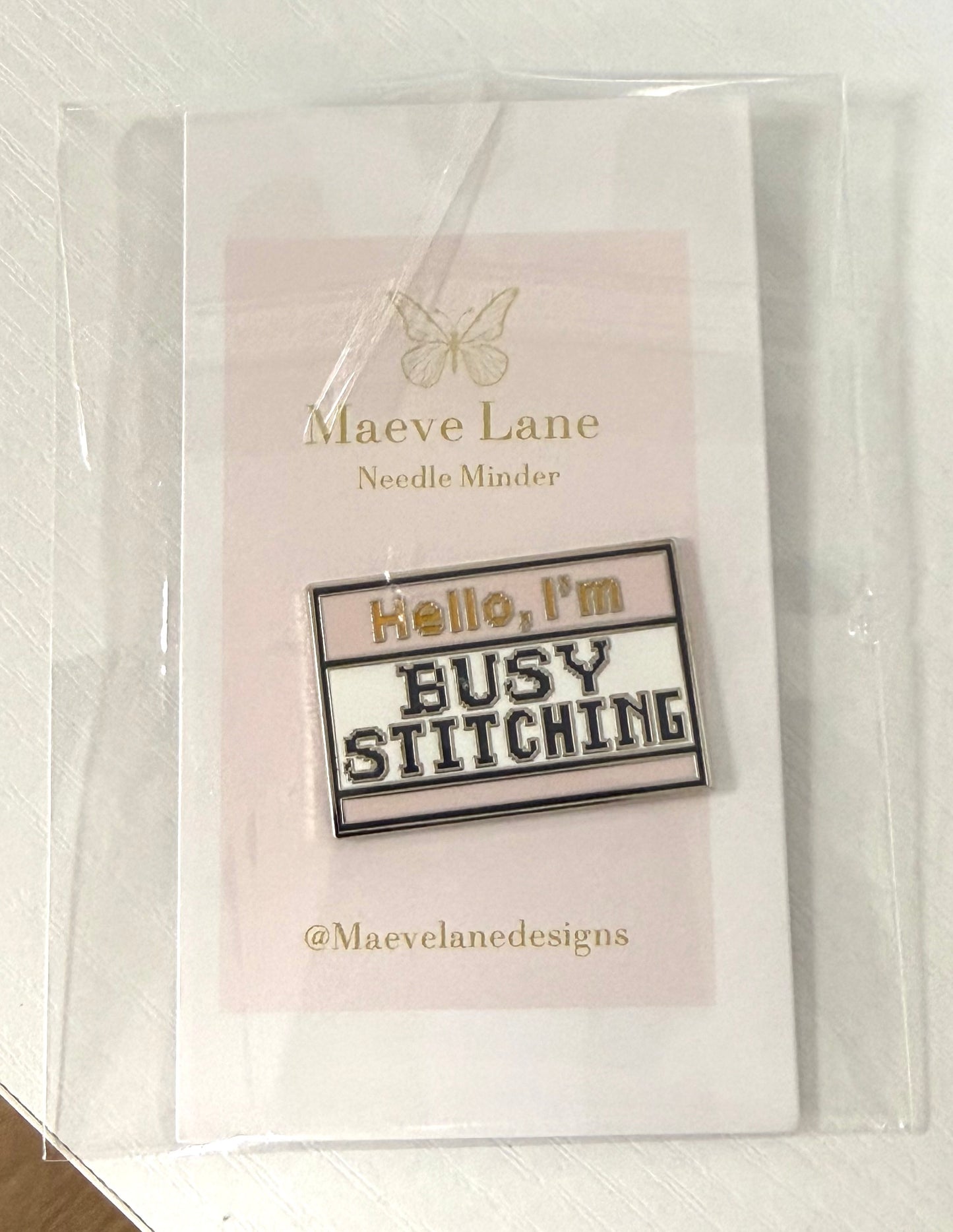 Hello, I'm Busy Stitching Needle Minder