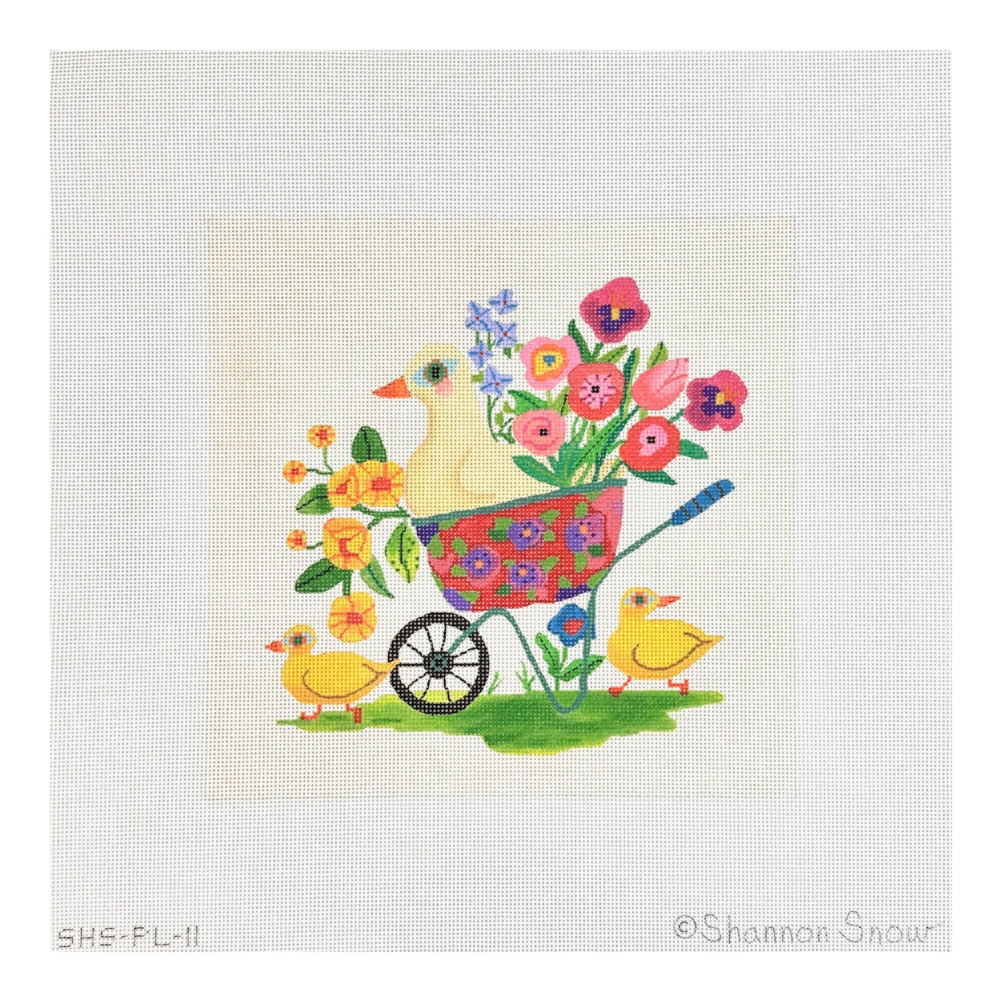 Spring Wheel Barrow with Ducks