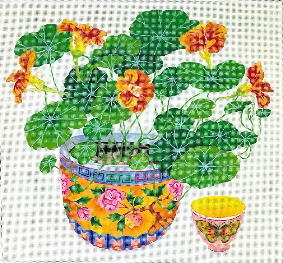 NASTURTIUMS IN PERANAKAN BOWL