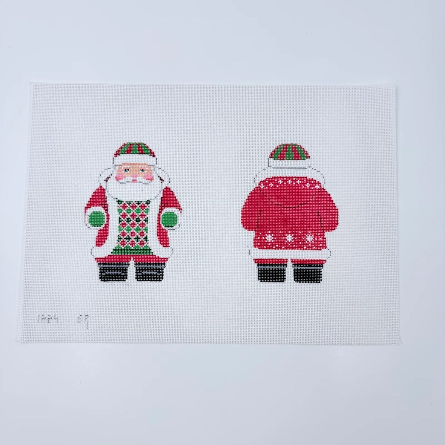 Santa with Snowflake Red Jacket Two Sided Canvas