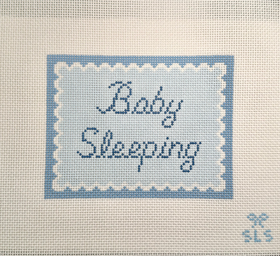 Baby Sleeping - Blue Scallops