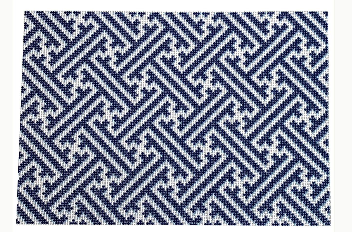 Navy Fretwork Pattern Clutch