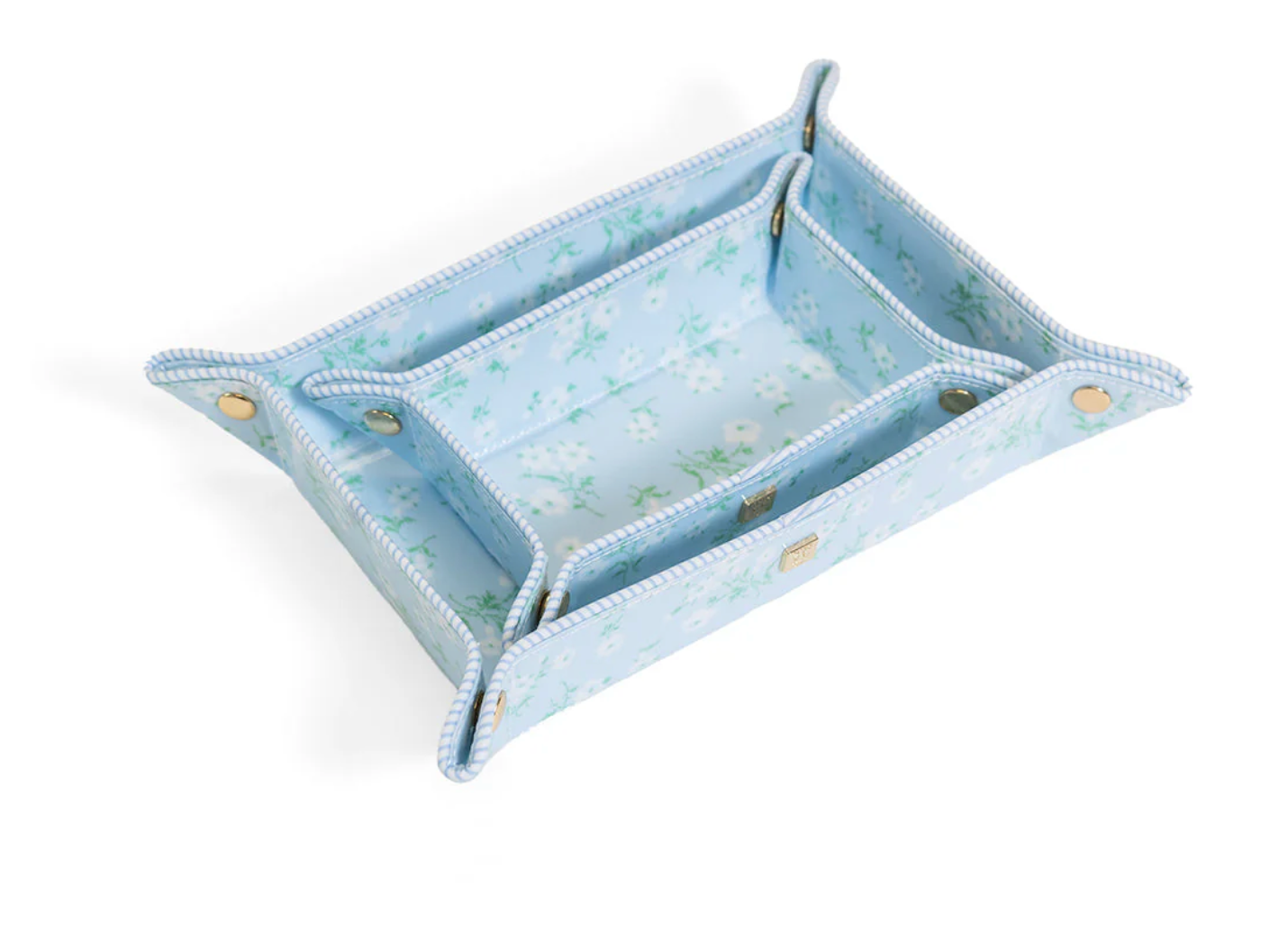 Blue Floral Tray Set