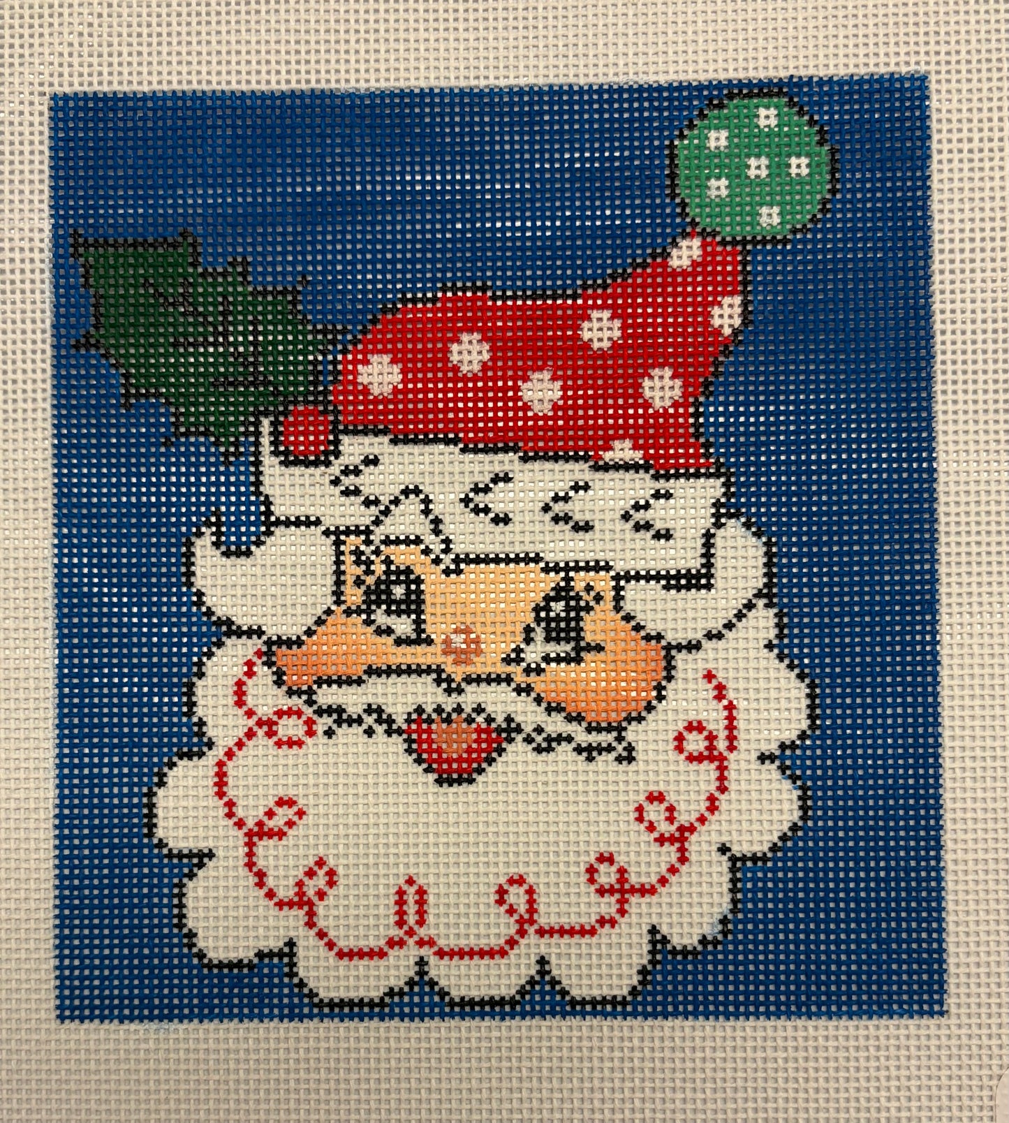 Santa with polka dot hat