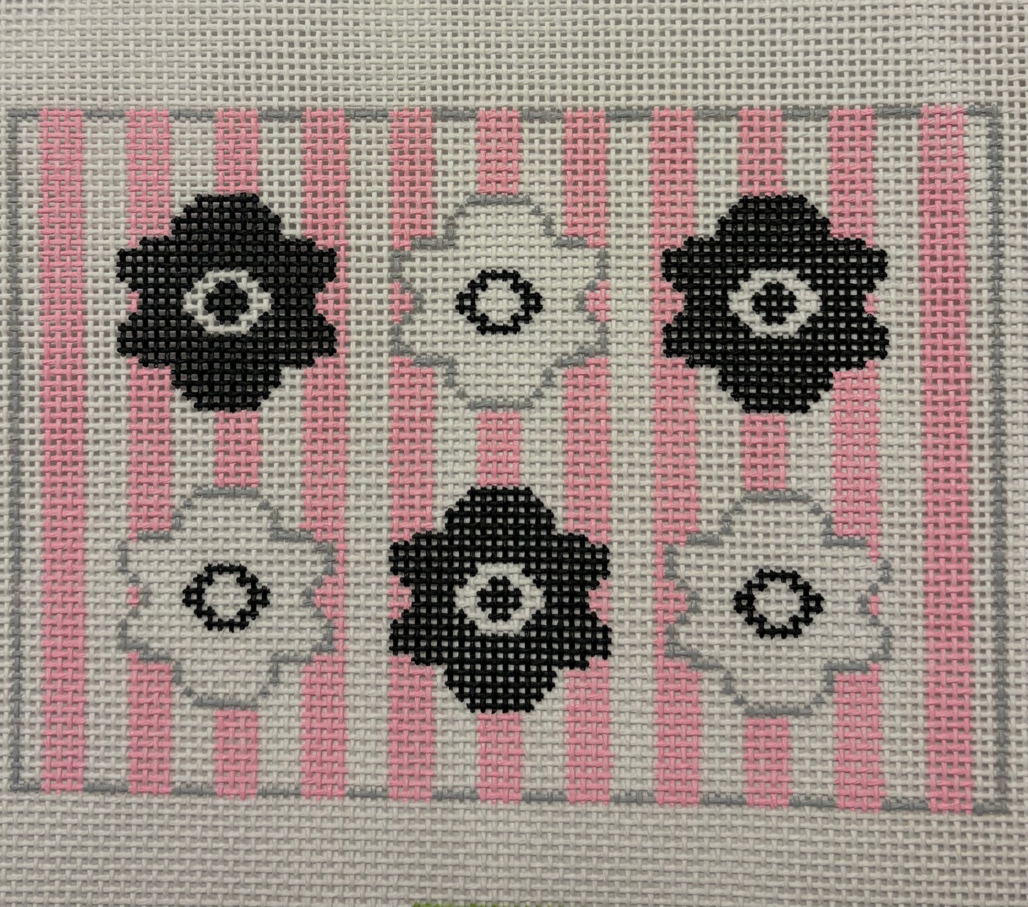 Black and White Flowered