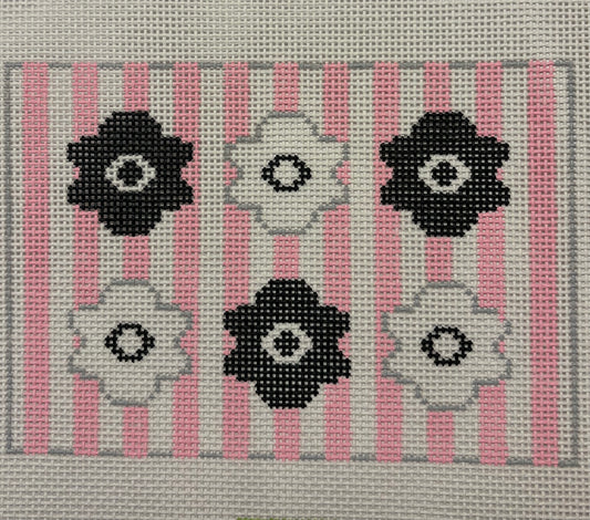 Black and White Flowered