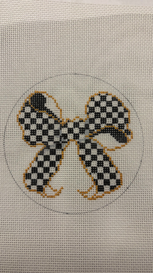 Mini Black and White Checkered Bow