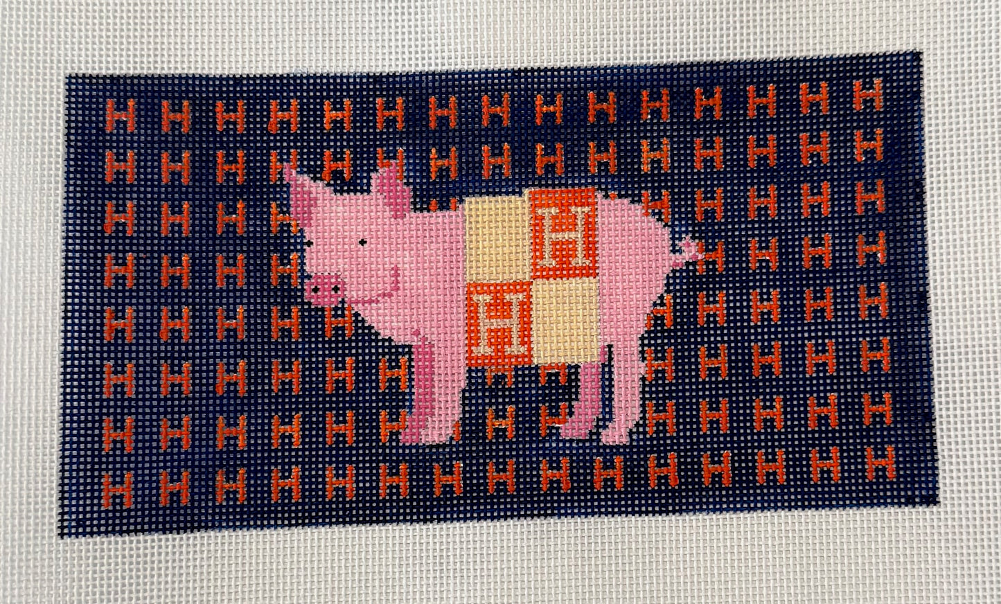 Blue Rectangle Blanket Pig on H Pattern