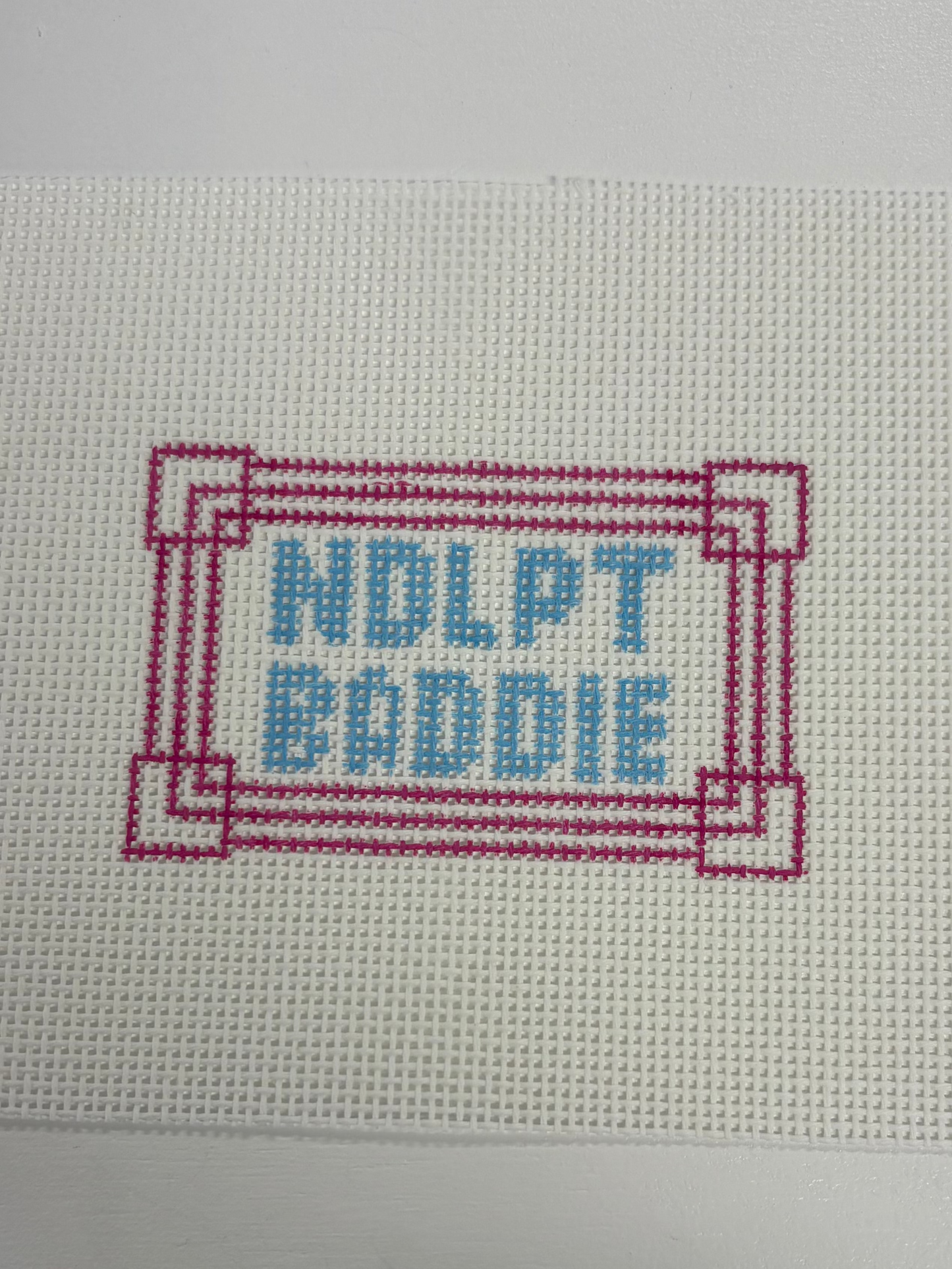 Blue/Pink Needlepoint Baddie