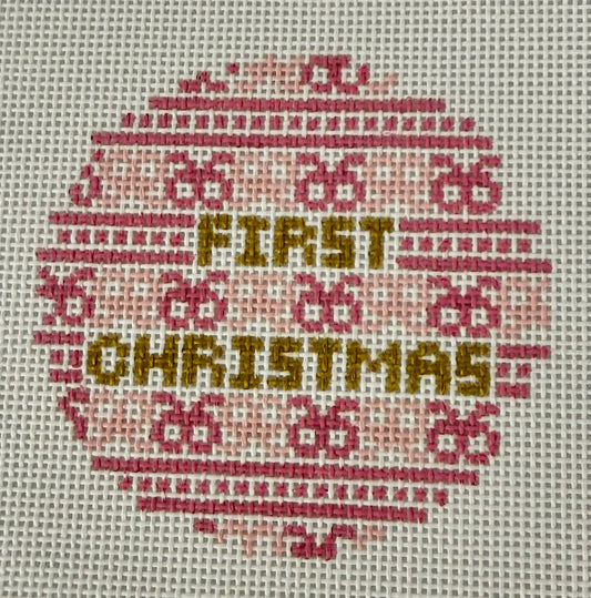 First Christmas Pink Round