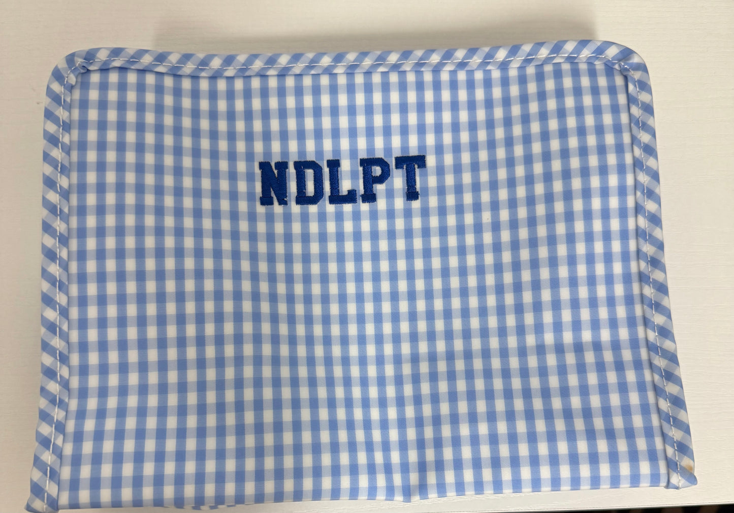 Small Blue Gingham Pouch
