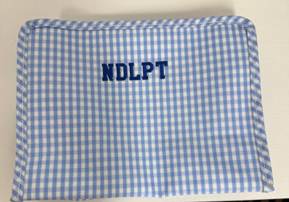 Small Blue Gingham Pouch