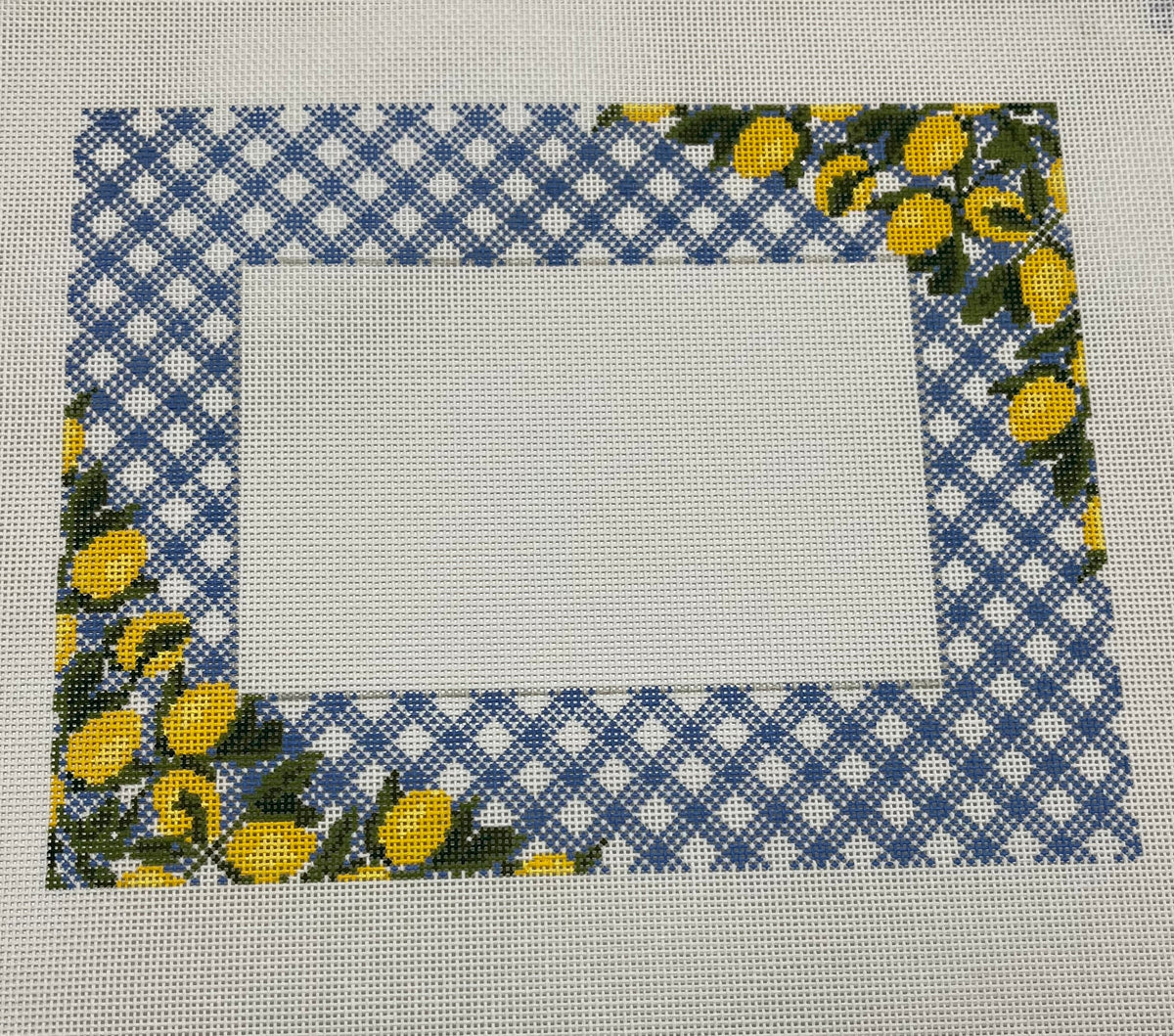 Lemon Blue Gingham Frame