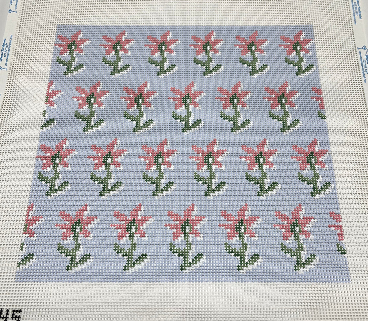 Blue with Pink Floral