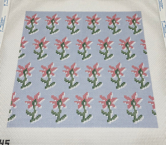 Blue with Pink Floral