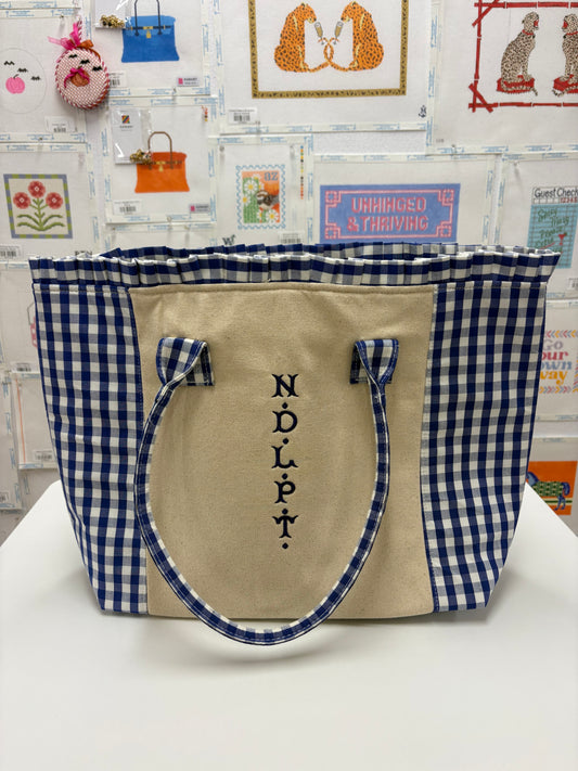 NDLPT Gingham Canvas Tote