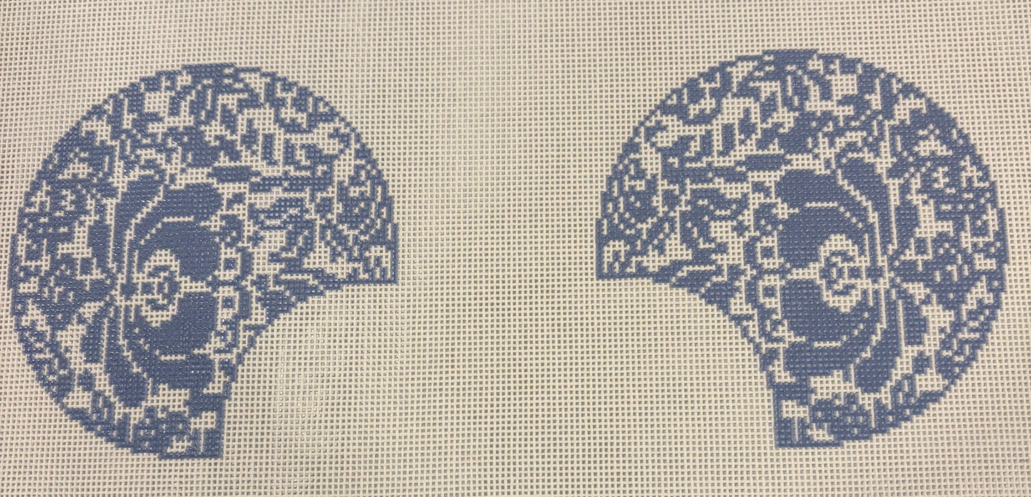 Mouse Ears in Blue Damask
