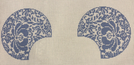 Mouse Ears in Blue Damask