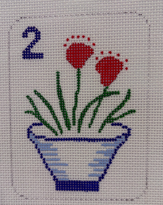 Pot with Flowers Mahjong Tile