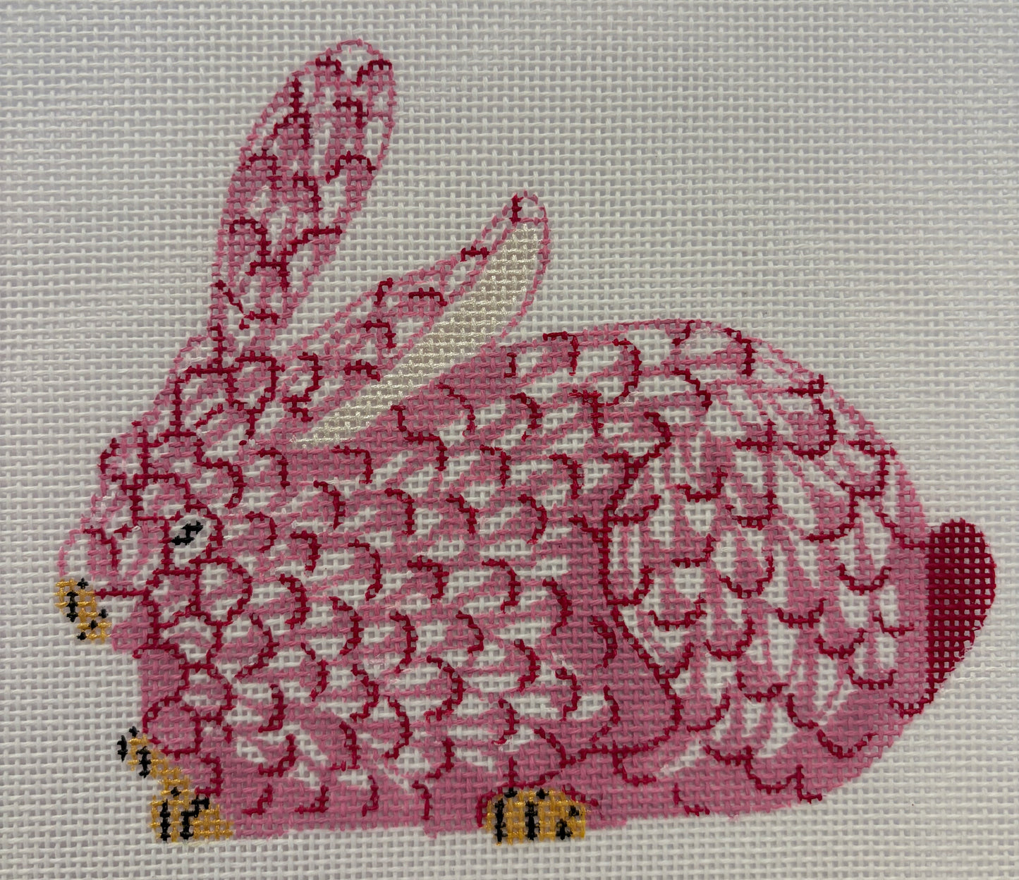 Mini Herend Crouching Bunny (Pink)